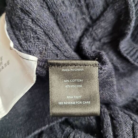 navy blue knit asymmetric handkerchief hem dolman style sleeve split hem - Picture 11 of 11